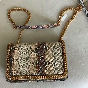 ALDO Snake Print Chain Border Crossbody Bag NWT